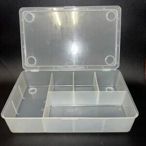 IKEA Glis Clear Box w/ Attached Lit Tackle Box Snackle Storage For Beads Crafts
